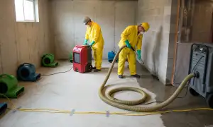 Basement flood cleanup in Eugene, OR with water extraction and drying equipment